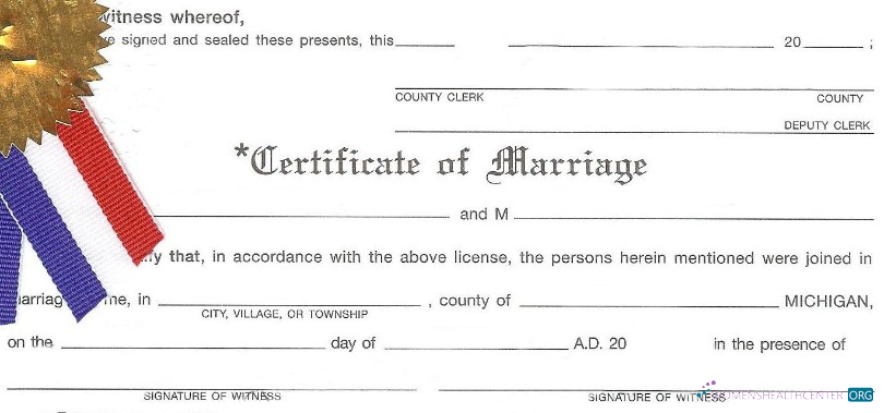 Download USA County of Michigan marriage certificate Photoshop template